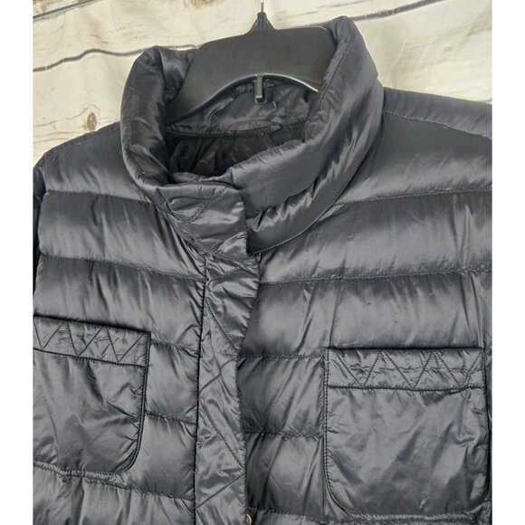 Lands End Women Black Down Puffer Vest Jacket XL 18 Down Fill Packable Full Zip - Picture 3 of 7